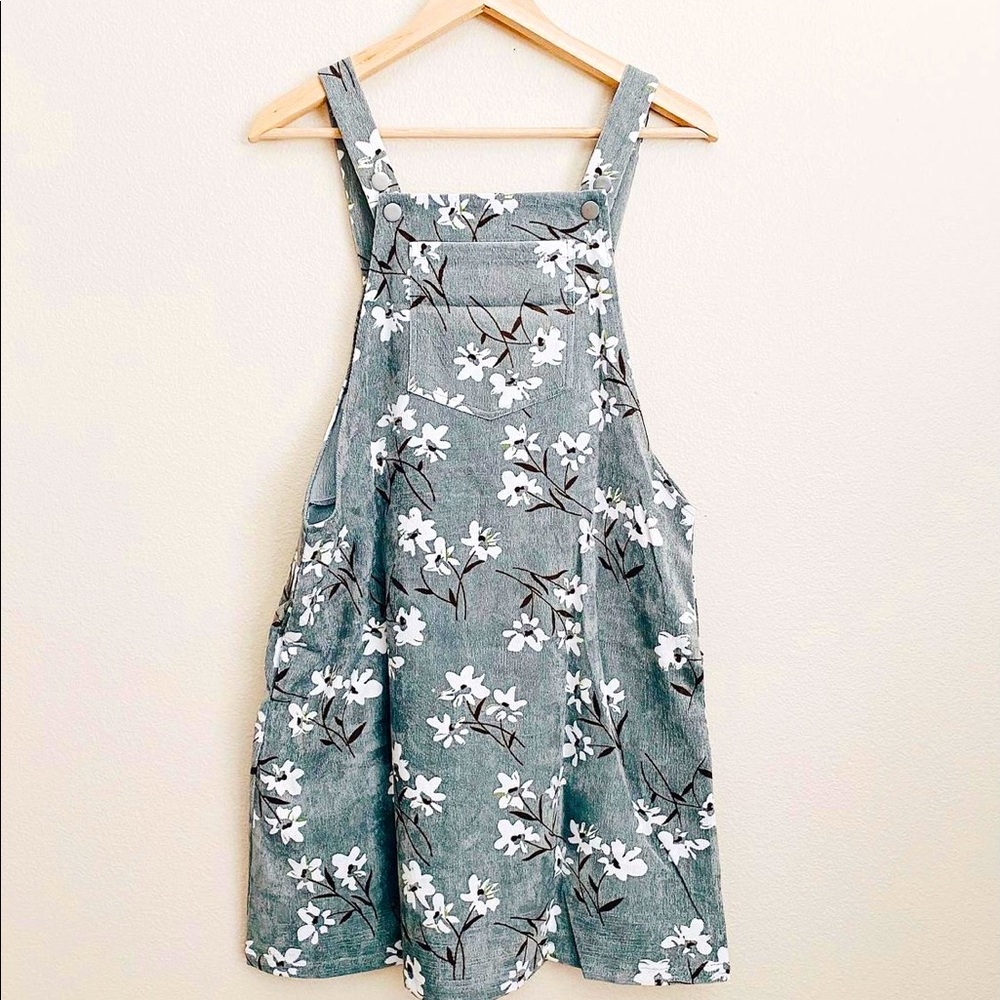 Mint grey corduroy dress